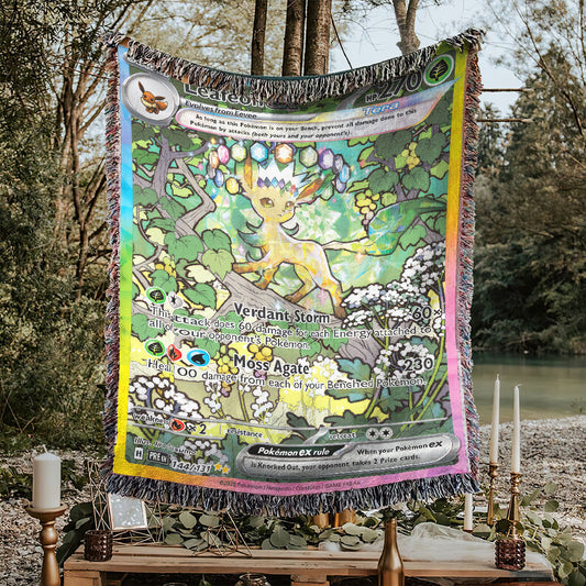 PKM Leafeon EX Custom Woven Blanket