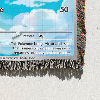 PKM Victini Card Custom Woven Blanket