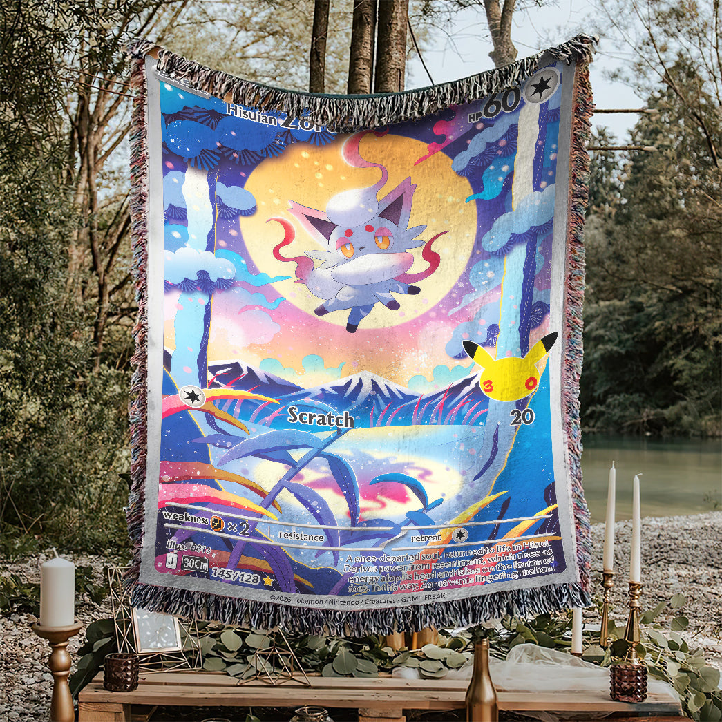 PKM Zorua Card Custom Woven Blanket
