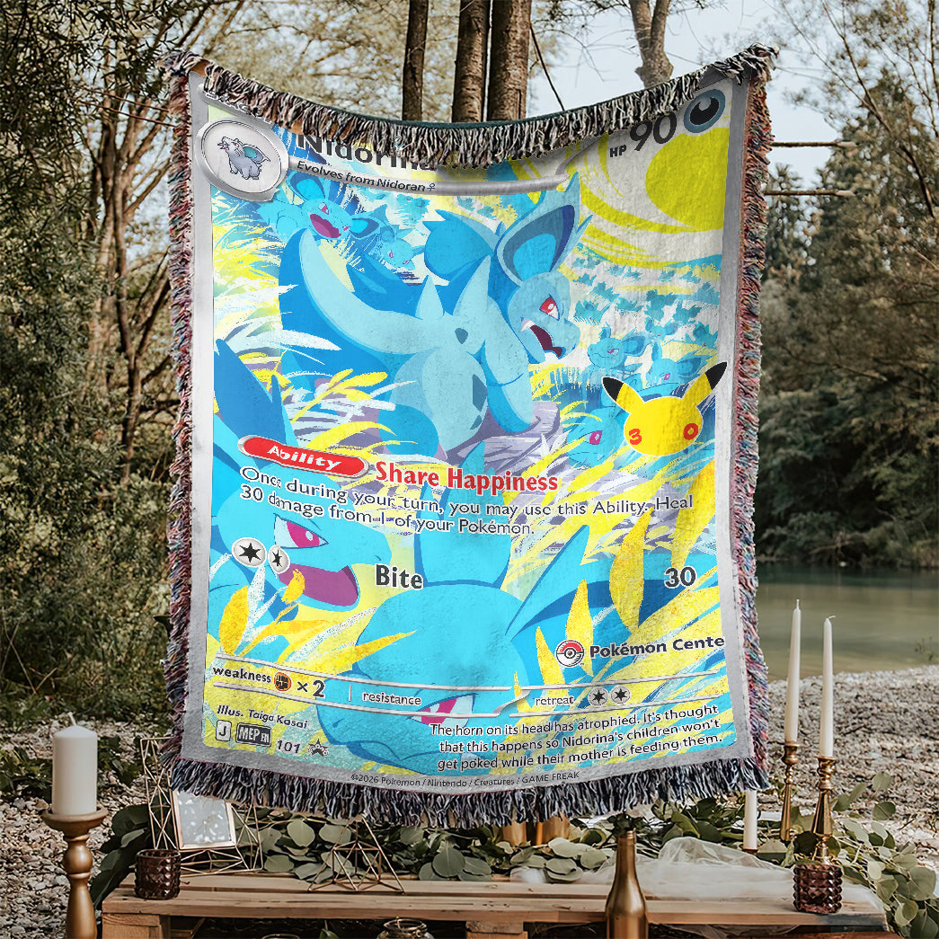 PKM Nidorina Card Custom Woven Blanket