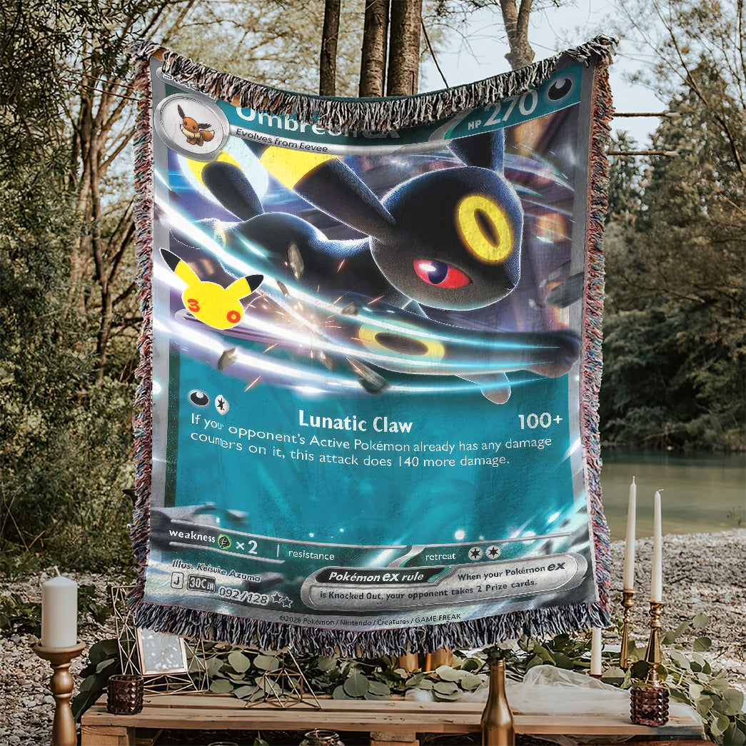 PKM Umbreon ex Card Custom Woven Printed Blanket