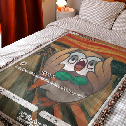 PKM Rowlet The Scream Custom Woven Blanket