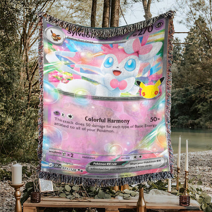PKM Sylveon ex Card Custom Woven Blanket