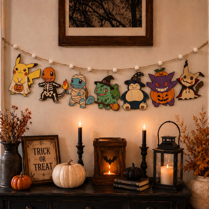 Halloween Personalized PKM Wooden Garland