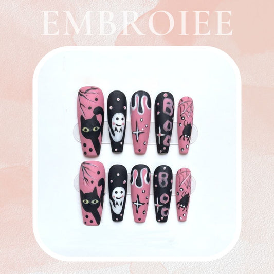 Kawaii Kittens Hand-painted Press On Nails