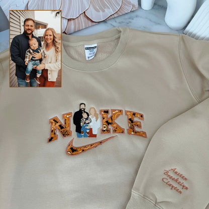 Halloween Pattern Personalized Embroidered Family Photo Hoodie Sweatshirt T-Shirt