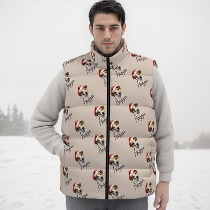 Personalized Pet Dog Cat Photo And Name Unisex Down Vest