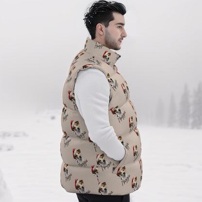 Personalized Pet Dog Cat Photo And Name Unisex Down Vest