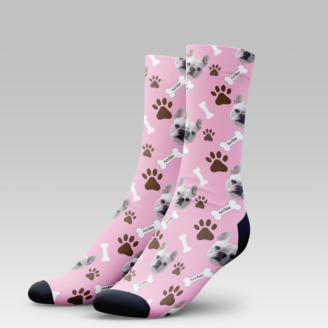 Personalized Pet Photo And Name Socks