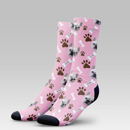 Personalized Pet Photo And Name Socks