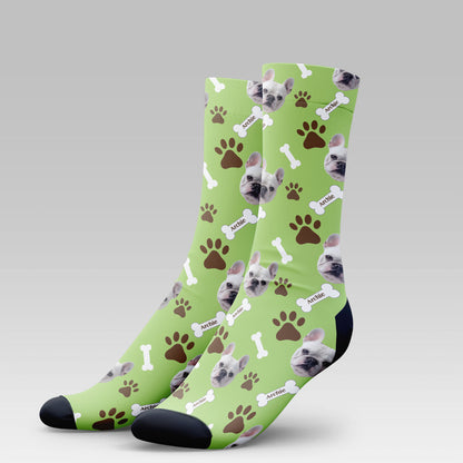 Personalized Pet Photo And Name Socks