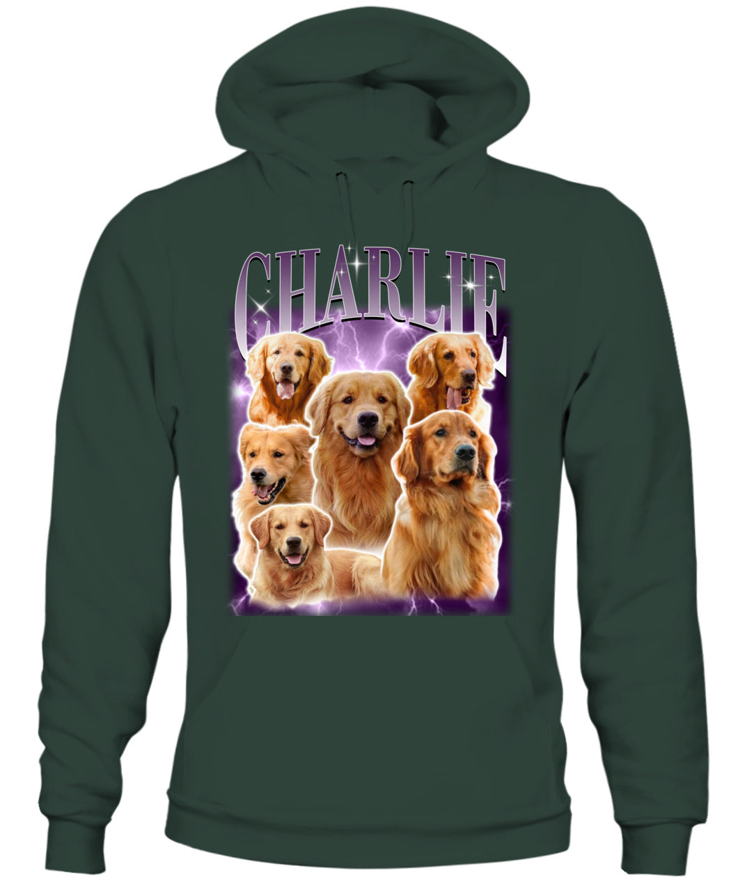 Personalized Pet Dog Cat Vintage Photo And  Name Printed Unisex Hoodie