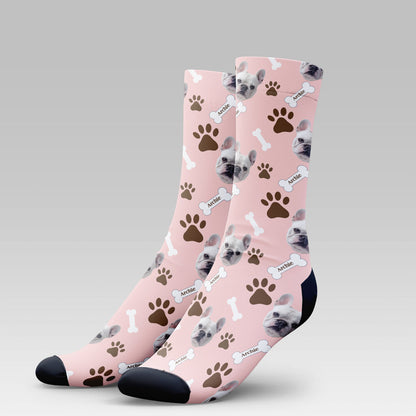 Personalized Pet Photo And Name Socks