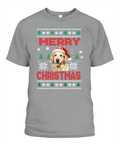 Personalized Pet Dog Merry Christmas Printed Graphic Apparel