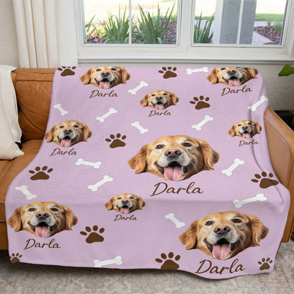Personalized Pet Dog Cat Photo And Name Custom Soft Blanket